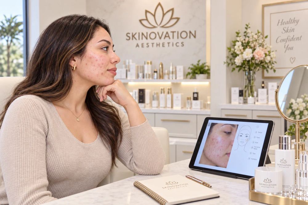 Skinovation Aesthetics in Katy TX acne facial consultation