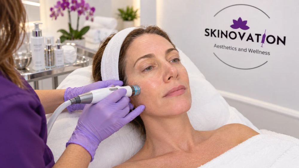 Professional anti-aging facial procedure at Skinovation Aesthetics Katy TX