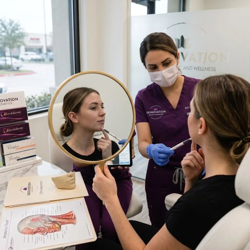 Chin augmentation consultation with Rana at Skinovation Aesthetics Katy TX
