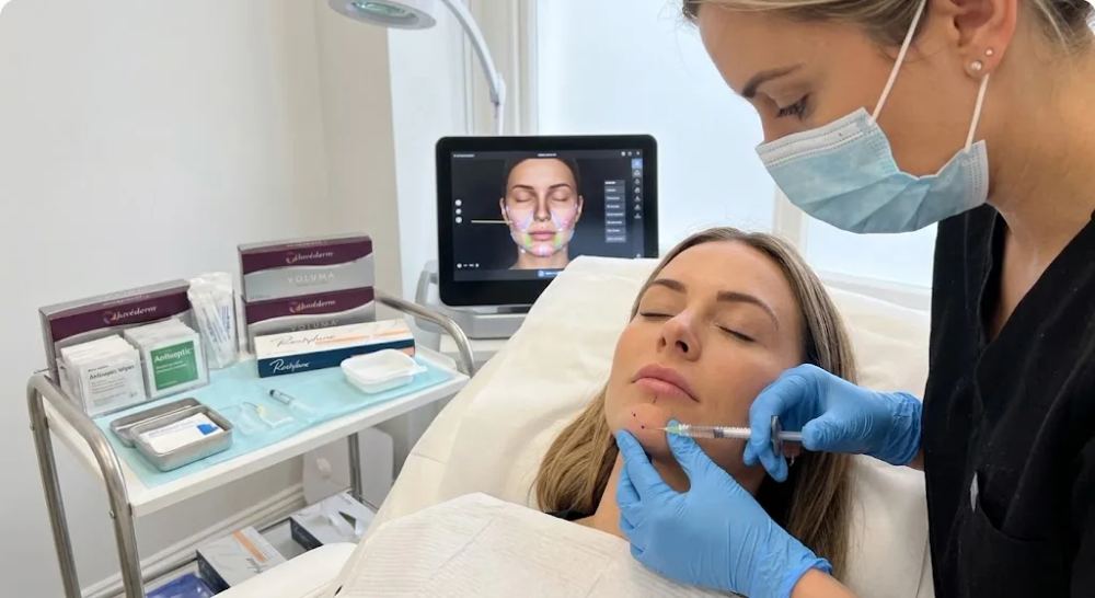 Professional chin filler treatment at Skinovation Aesthetics Katy Texas