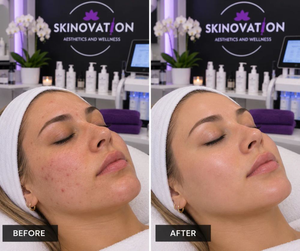 Classic Facial treatment results at Skinovation Aesthetics in Katy, TX