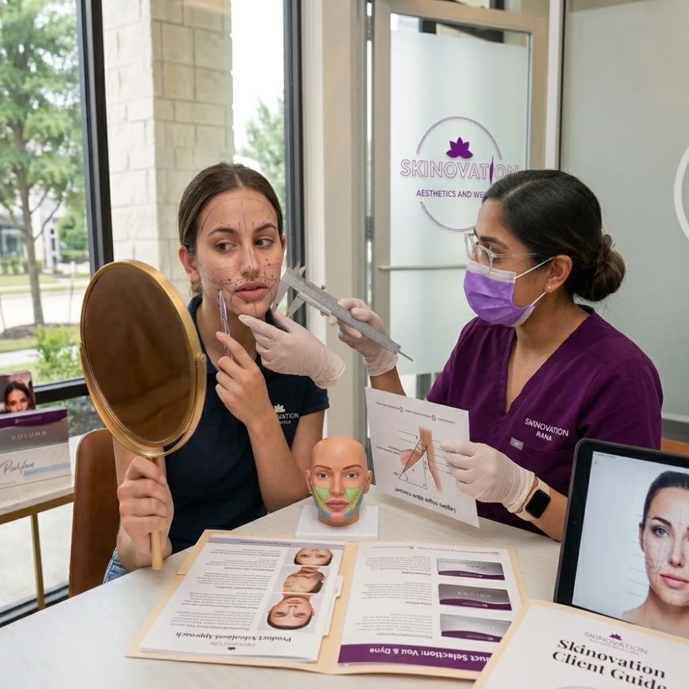 Tailored jawline contouring consultation with Rana in Katy TX