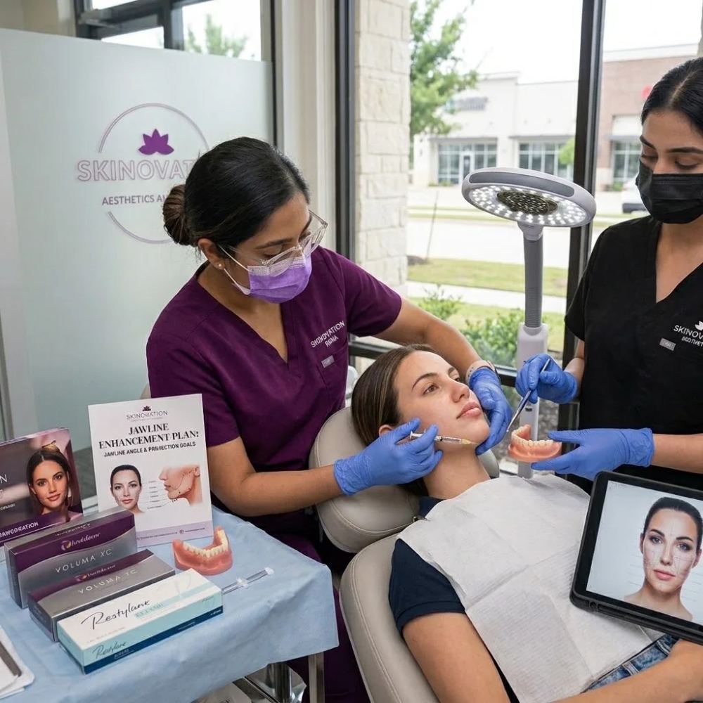 Expert jawline filler treatment at Skinovation Aesthetics Katy Texas