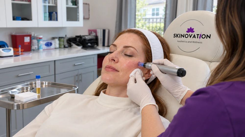 PRP microneedling procedure for skin rejuvenation in Katy, TX