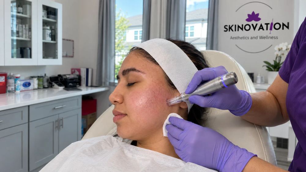 Microneedling treatment at Skinovation Aesthetics in Katy TX