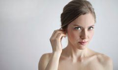Woman with clear, natural-looking skin