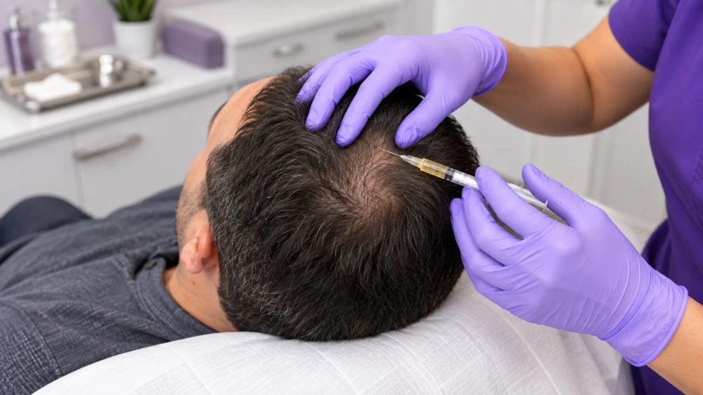 PRP scalp injection treatment for thinning hair at Skinovation Aesthetics Katy TX